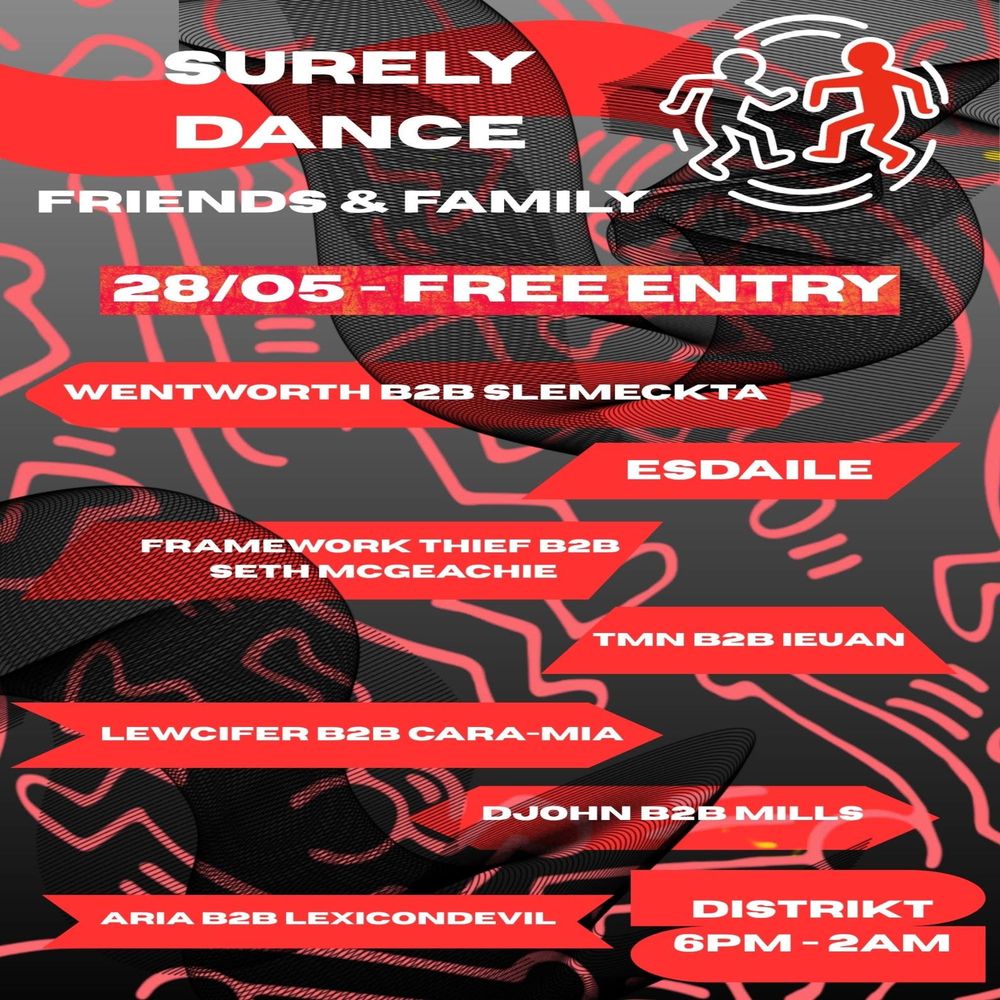 Flyer for Surely Dance presents: SD Friends & Family