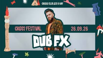 Flyer for Cross Club 25 B-DAY with DUB FX