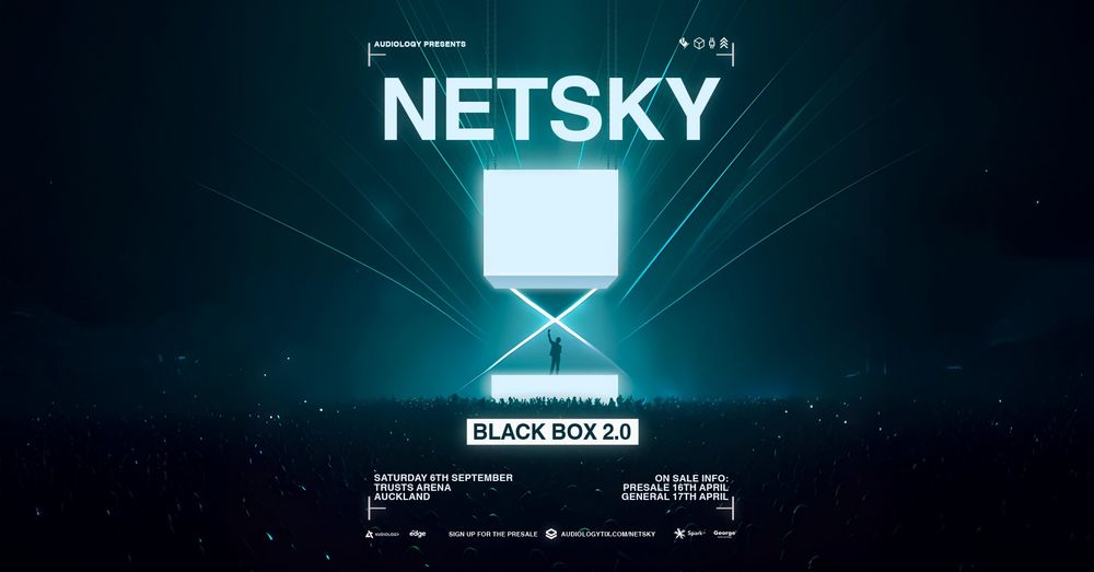 Flyer for Audiology presents: Netsky | Black Box 2.0 (Auckland)