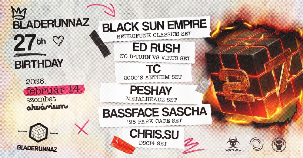 Flyer for Bladerunnaz 27th Birthday