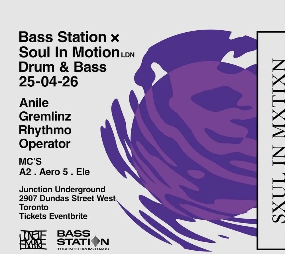 Flyer for Bass Station x Soul in Motion