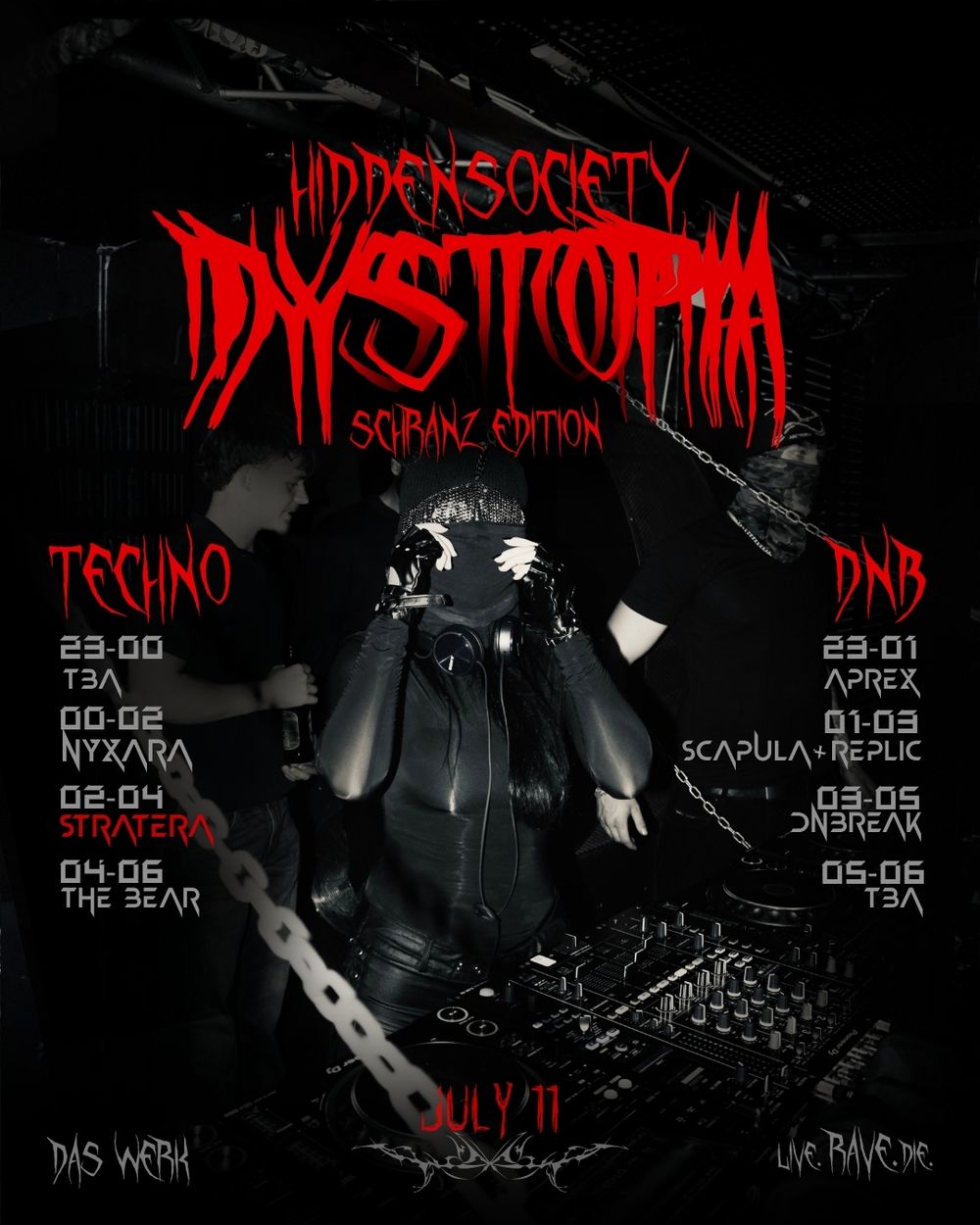 Flyer for DYSTØPIA RAVE