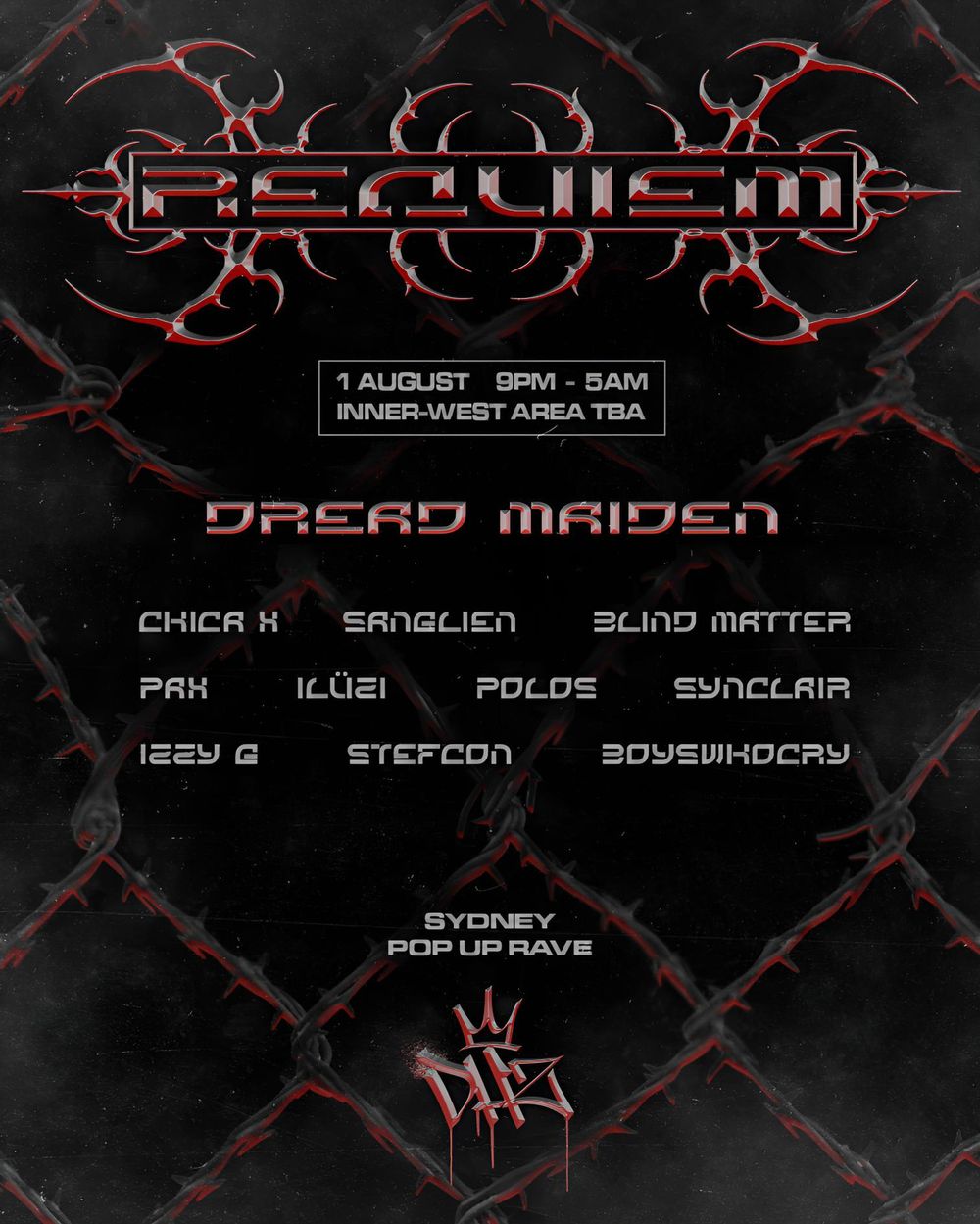 Flyer for REQUIEM #8 - by Dirty Hertz
