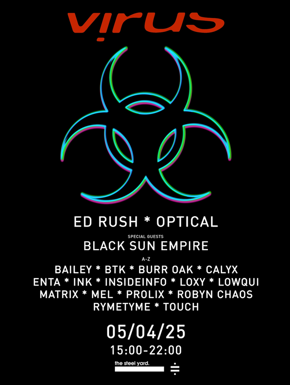 Flyer for Virus Recordings – London
