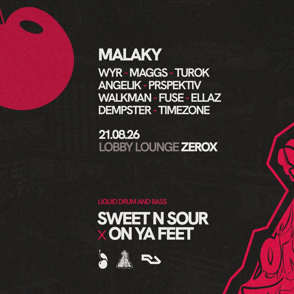 Flyer for SNS X OYF: MALAKY + SUPPORT