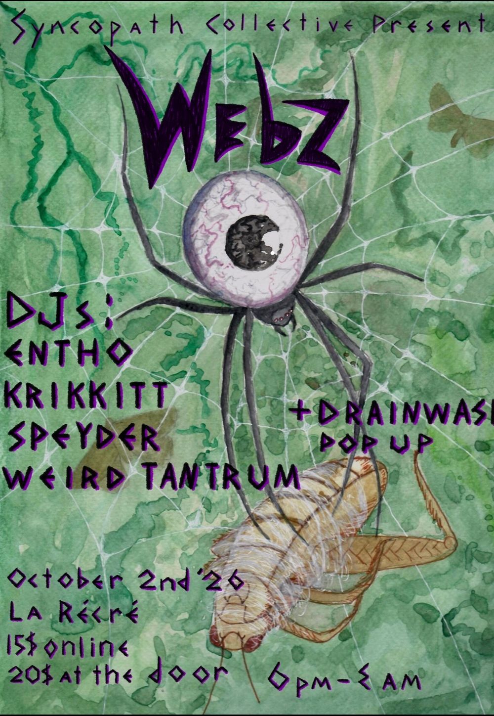 Flyer for WEBZ - Syncotpath Collective Launch Party