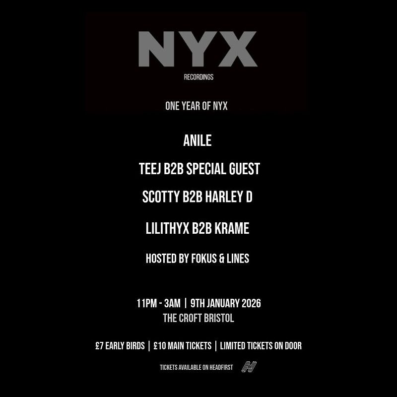 Flyer for One Year Of NYX Recordings
