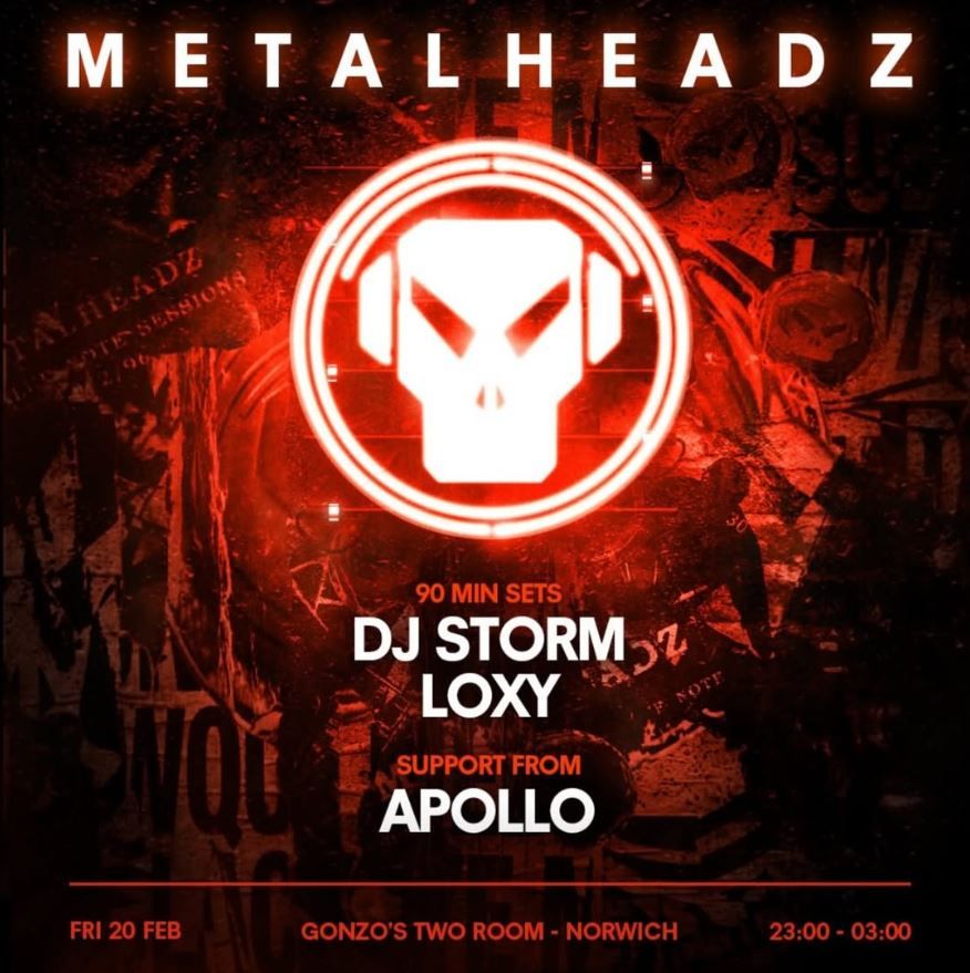 Flyer for Metalheadz: DJ Storm, Loxy & Apollo