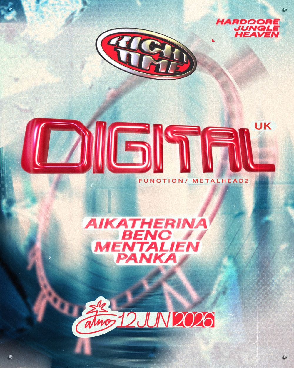 Flyer for ◉ RIGHT TIME - DIGITAL (Function / Metalheadz - UK) ◉