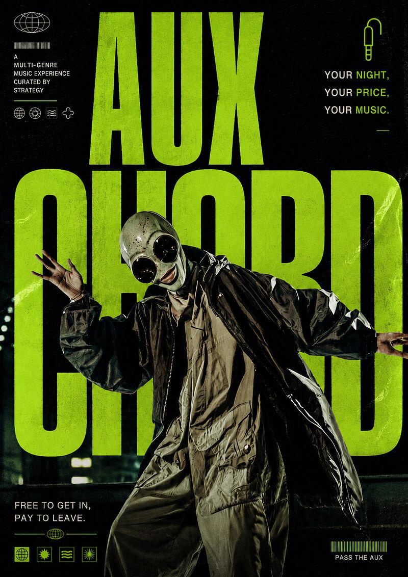 Flyer for AUX CHORD w/ Strategy