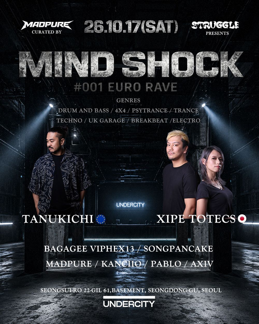 Flyer for STRUGGLE PRESENTS - MIND SHOCK #001 EURO RAVE