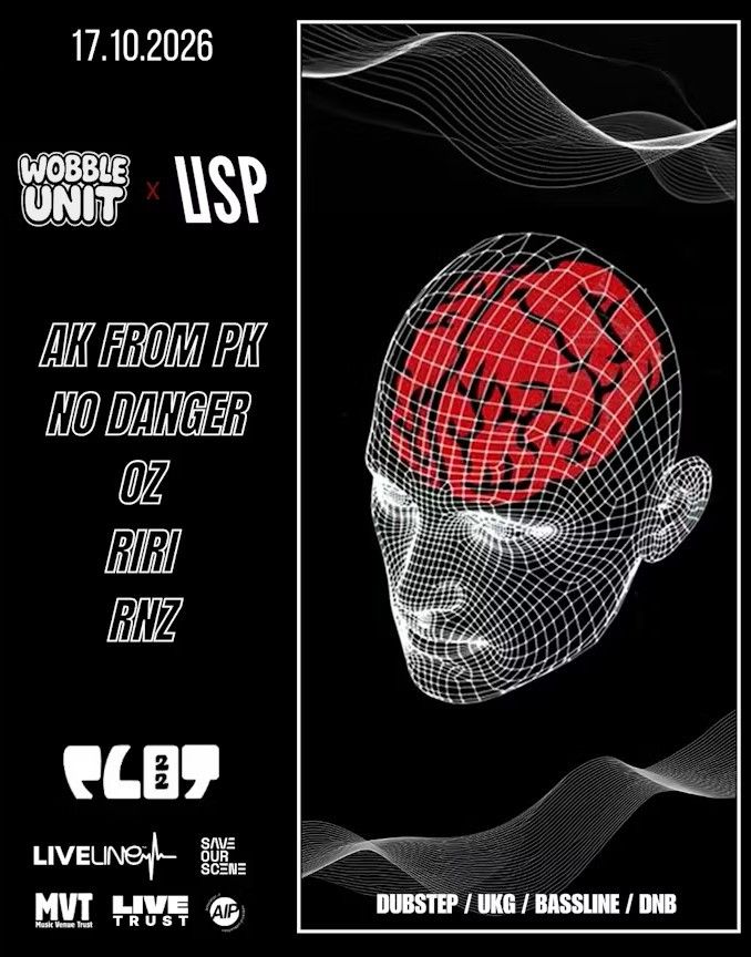 Flyer for Wobble Unit x USP Events