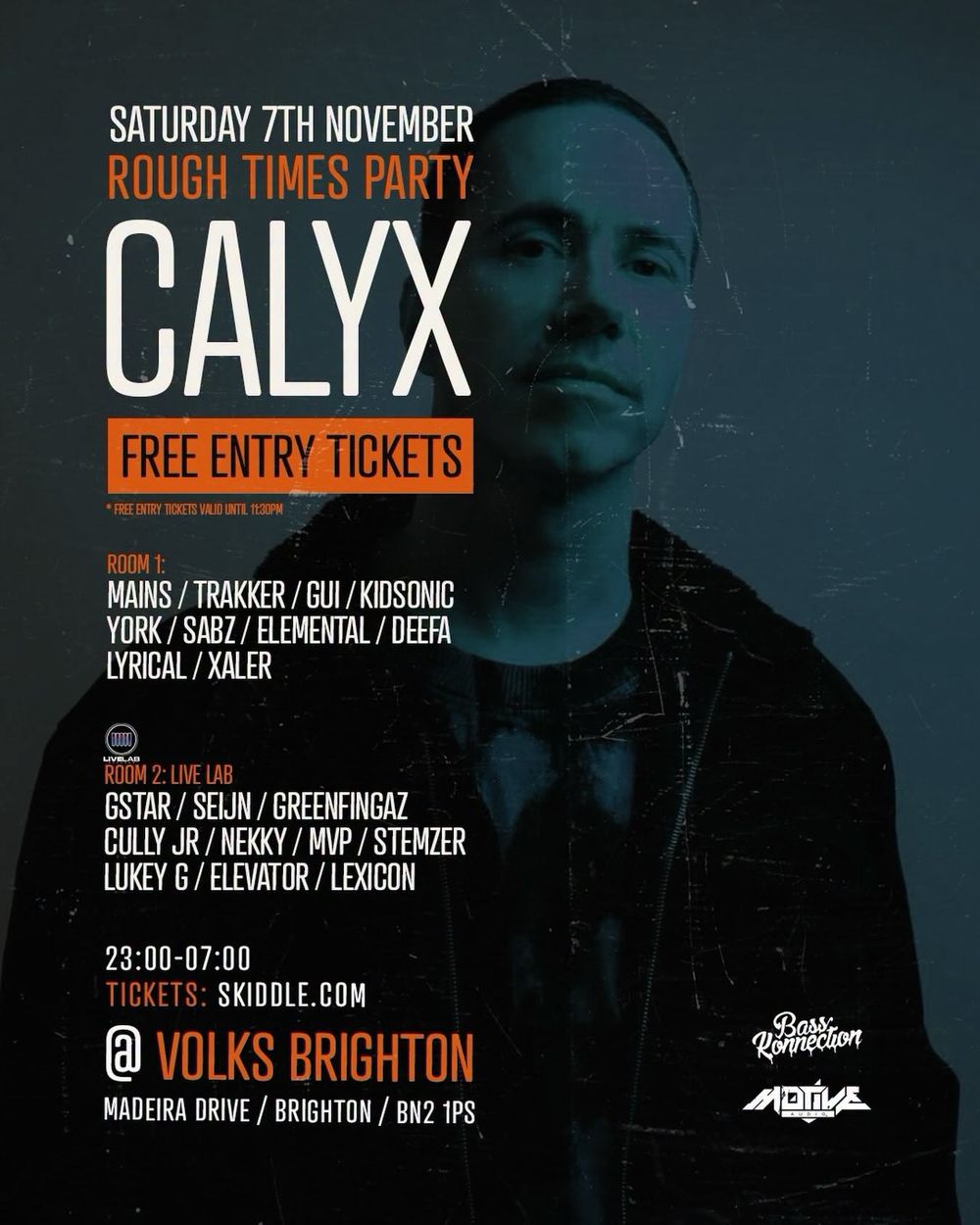 Flyer for Rough Times Party: Calyx