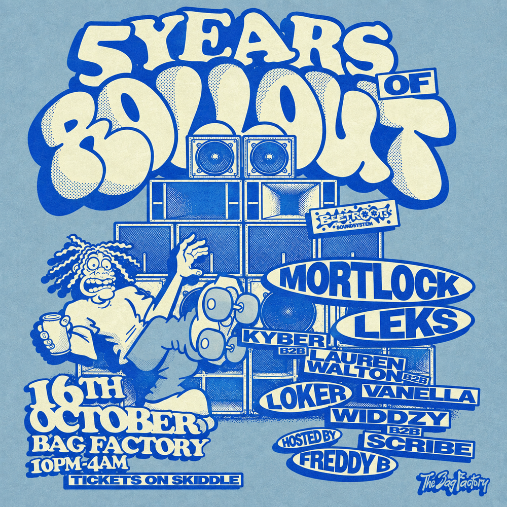 Flyer for 5 Years of Rollout Records: Mortlock, Leks & More