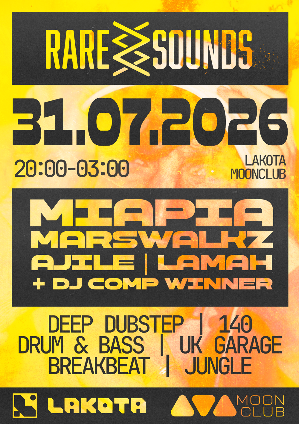 Flyer for Rare Sounds presents: Mia Pia, Marswalkz + support