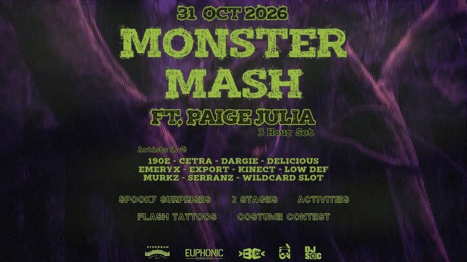 Flyer for Monster Mash Ft. Paige Julia