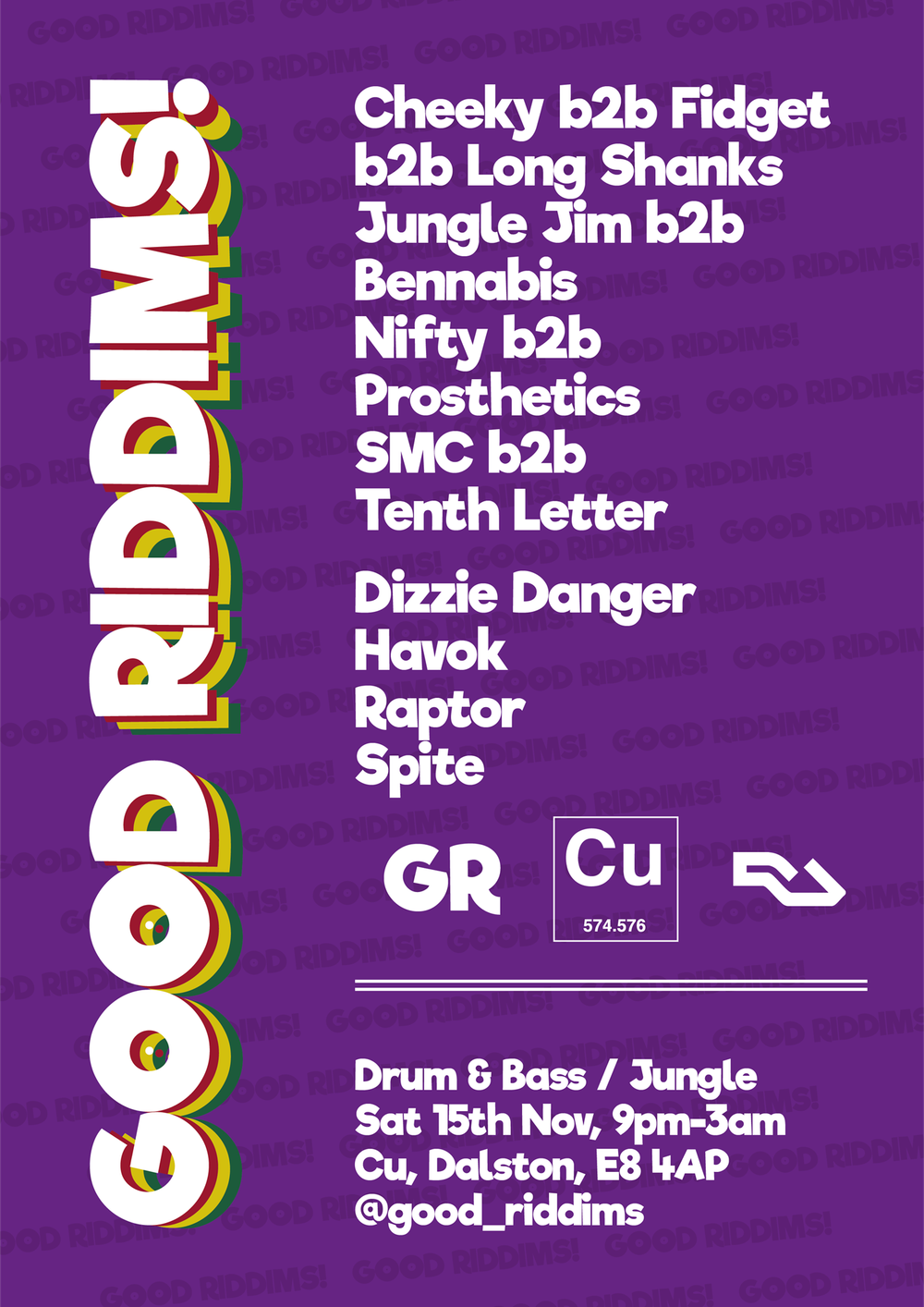 Flyer for GOOD RIDDIMS #12: 1994 - 2025 Drum & Bass / Jungle
