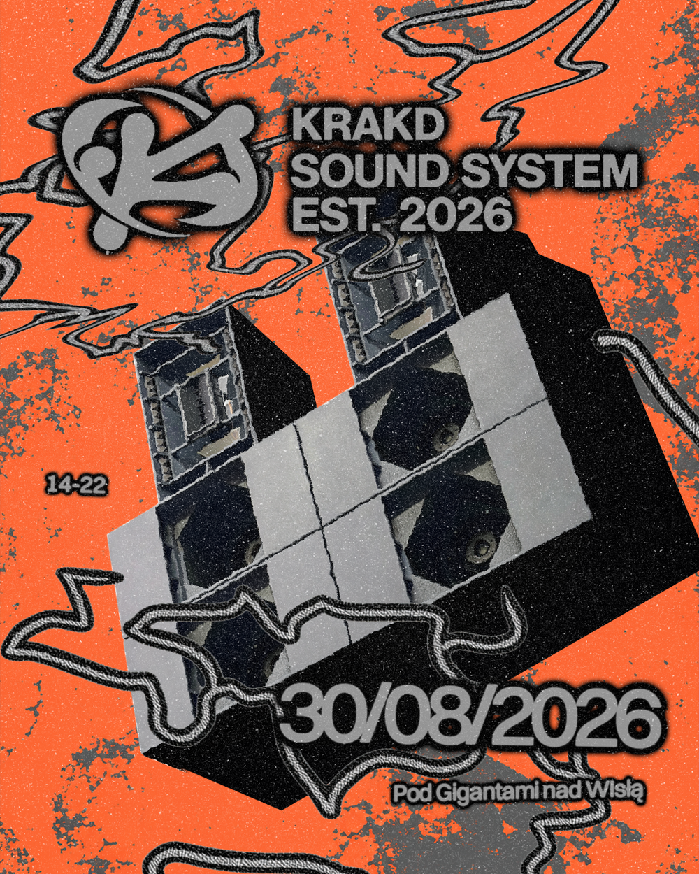 Flyer for krakd sound system X Pod Gigantami nad Wisłą