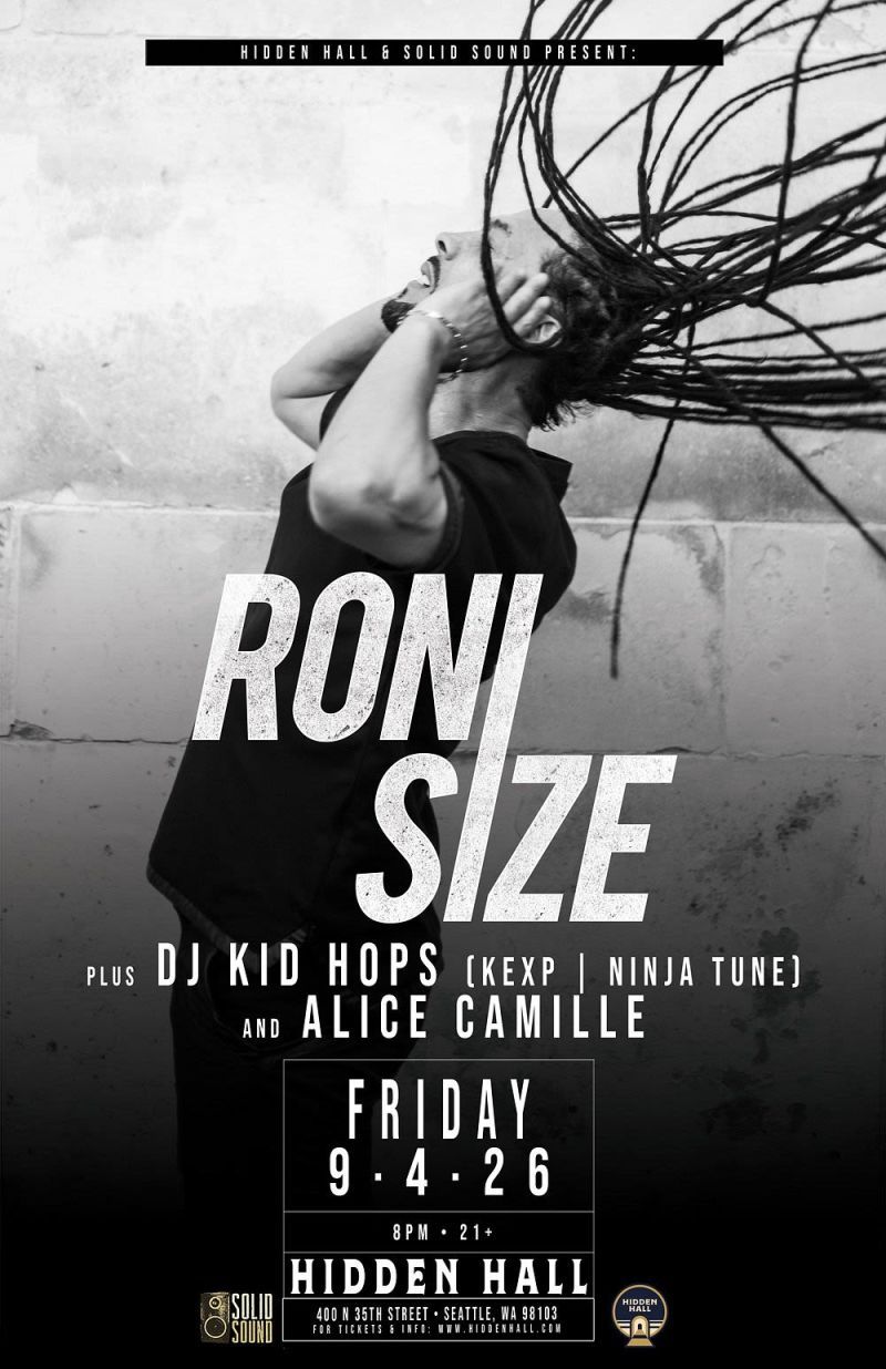 Flyer for Roni Size with Kid Hops and Alice Camille